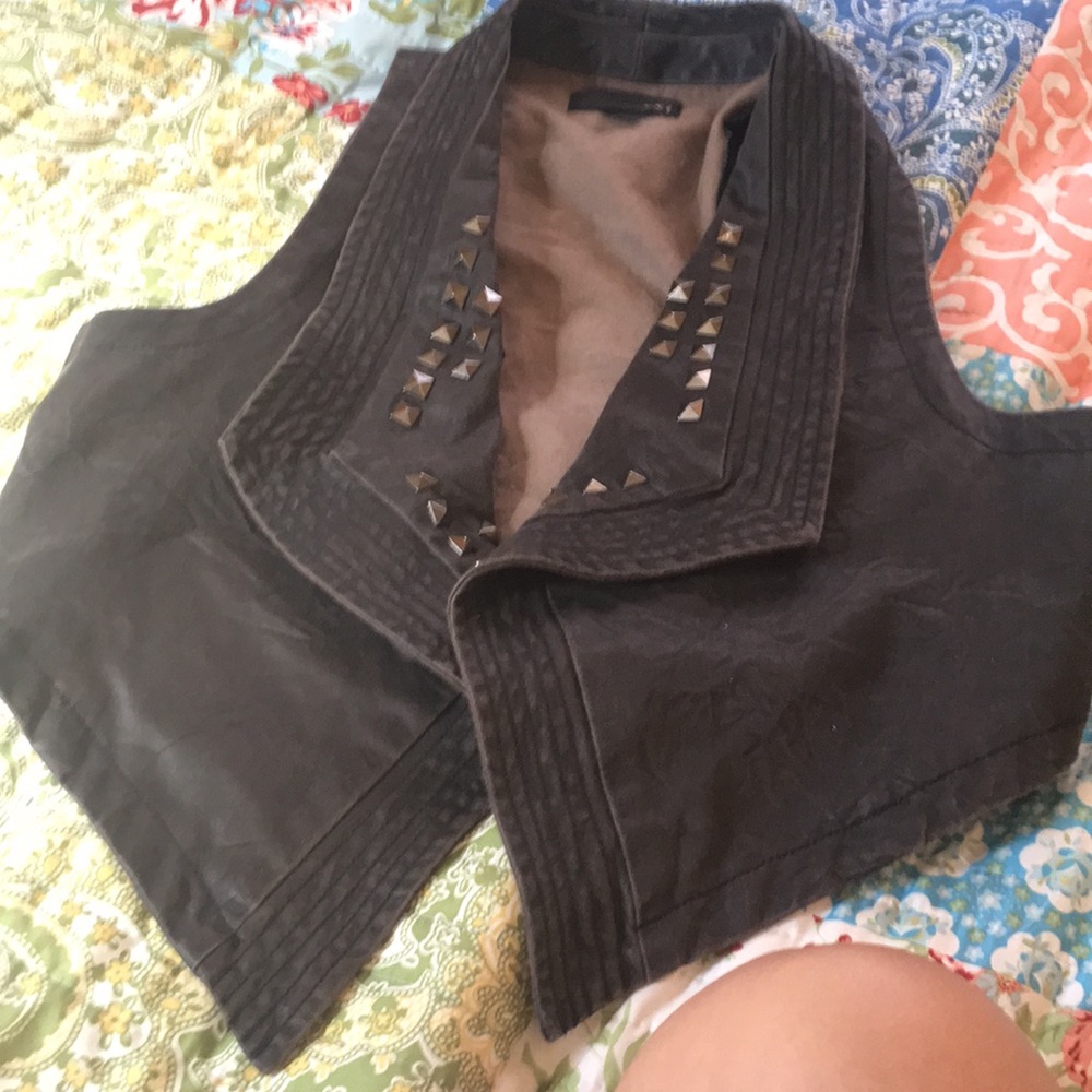 Faux leather vest